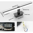 thumbnail image 5 of Luz de espejo LED de 9W, luz de espejo de baño blanca fría 6000K 40cm Iluminación frontal de espejo Iluminación de gabinete de baño 720LM Lámpara de pared de espejo LED negra para baño Inodoro, 5 of 5