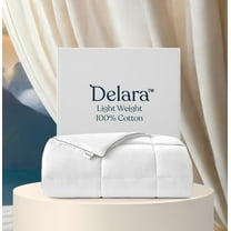 Delara Twin Duvet Insert, 68"x86", 100% Organic Cotton Comforter, All-Season Lightweight, Breathable, GOTS Certified, White