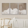 thumbnail image 3 of IDEA4WALL Framed Canvas Print Wall Art Set of 3 Celestial Softness Cloudy Skies and Moonlit Night Modern Art Wall Decor Boho Abstract Landscape Prints Nordic Zen Minimal Artwork -, 3 of 5