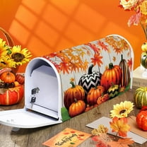 YOPINCO Trees Nature Leaves Thanksgiving Pumpkin Mailbox Covers, Magnetic Post Box Cover Wraps Large Size 18x21 Inches for Garden Yard Decor