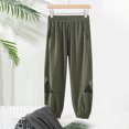 thumbnail image 2 of Ahuyic Summer Toddler Kids Leisure Pants,Boys Girls Long Pants,Boys' Summer Solid Color Splicing Mesh Loose And Thin Breathable Pants Elastic Sports Casual Long Pants,Green,14 Years, 2 of 5