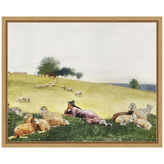 Amanti Art Homers Sheep Countryside II Framed Canvas Wall Art Print