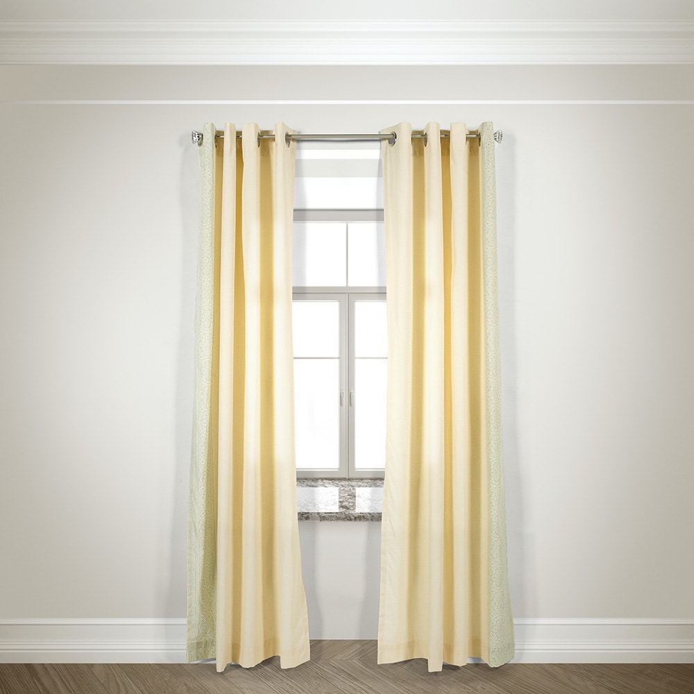 Lr Home Glamour Printed Brd Ivory 50 In X 108 In Indoor Drapes