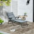 thumbnail image 2 of Outsunny Chaise Longue Pliante avec Coussin, Dossier Réglable, Gris, 2 of 10