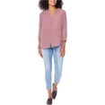thumbnail image 1 of NYDJ Blusa con botones con pliegues para mujer, rojo, extragrande NYDJ Abotonar, 1 of 1