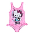 thumbnail image 2 of Hello Kitty Sanrio UPF 50+ One Piece Bathing Suit with Mesh Cover-Up Beach Robe (Girls), 2 Piece Set, Sizes 4-6X, 2 of 8