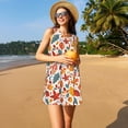 thumbnail image 3 of Balery Colorful Maple Leaves Vestidos de verano para mujer con estampado: vestido holgado sin mangas, vestido playero informal y cómodo para días calurosos., 3 of 7