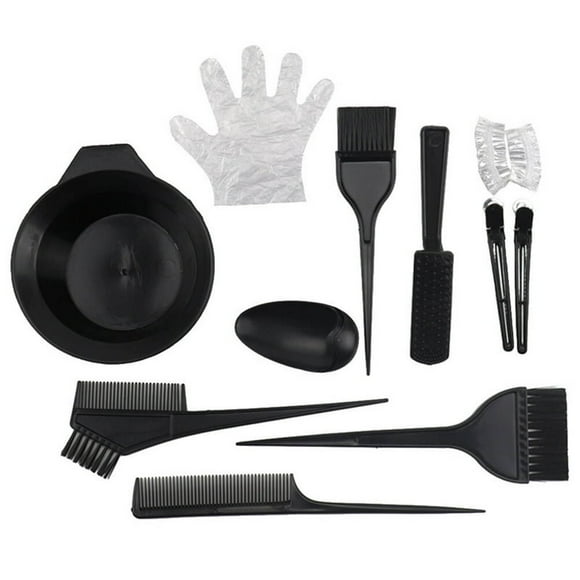 Hearth & Gear Hair Dye Set 11 Piece Hair Brush Hair Dye Comb Disposable Hair Tools Home Oil Bowl Ear Temporary Hair Color Spray for Kids Color Remover for Dyed Hair 5n Satin Hair Color as I Am Curl