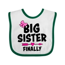 Inktastic Big Sister Finally with Bow and Arrow Girls Baby Bib