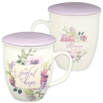 Christian Art Gifts Ceramic Mug with Lid for Women Be Joyful in Hope - Romans 12:12, 13 Oz., (Hardcover)