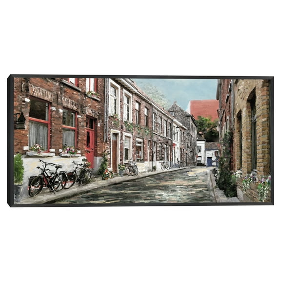 Cobblestone Lane by Studio Arts Framed Canvas Art Print