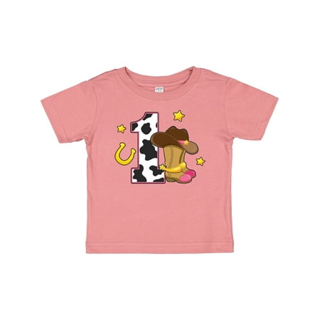 

Inktastic Cowgirl Birthday One Years Old with Cowgirl Boots Gift Baby Girl T-Shirt