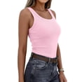 thumbnail image 6 of Trgacdwlo Women's Scoop Neck Ribbed Tank Tops Summer Basic Women Sleeveless Shirt Slim Fit Womens Tunic Tops Red XL, 6 of 8