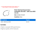 thumbnail image 2 of Power Steering Pressure Hose - Compatible with 2003 - 2006 Acura MDX 3.5L V6 2004 2005, 2 of 2