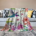 thumbnail image 2 of Fenyluxe Hummingbird Floral Bird Blanket Gifts - Colorful Flowers Spring Blossom Nature for Women Girls Adults Throw Soft Lightweight Cozy Fuzzy Birthday Christmas Bedroom Camping Decor 40x50in, 2 of 6