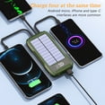thumbnail image 6 of 10000mAh Solar Power Bank 4 Cable Portable Charger for Cellphone, Green, 6 of 6