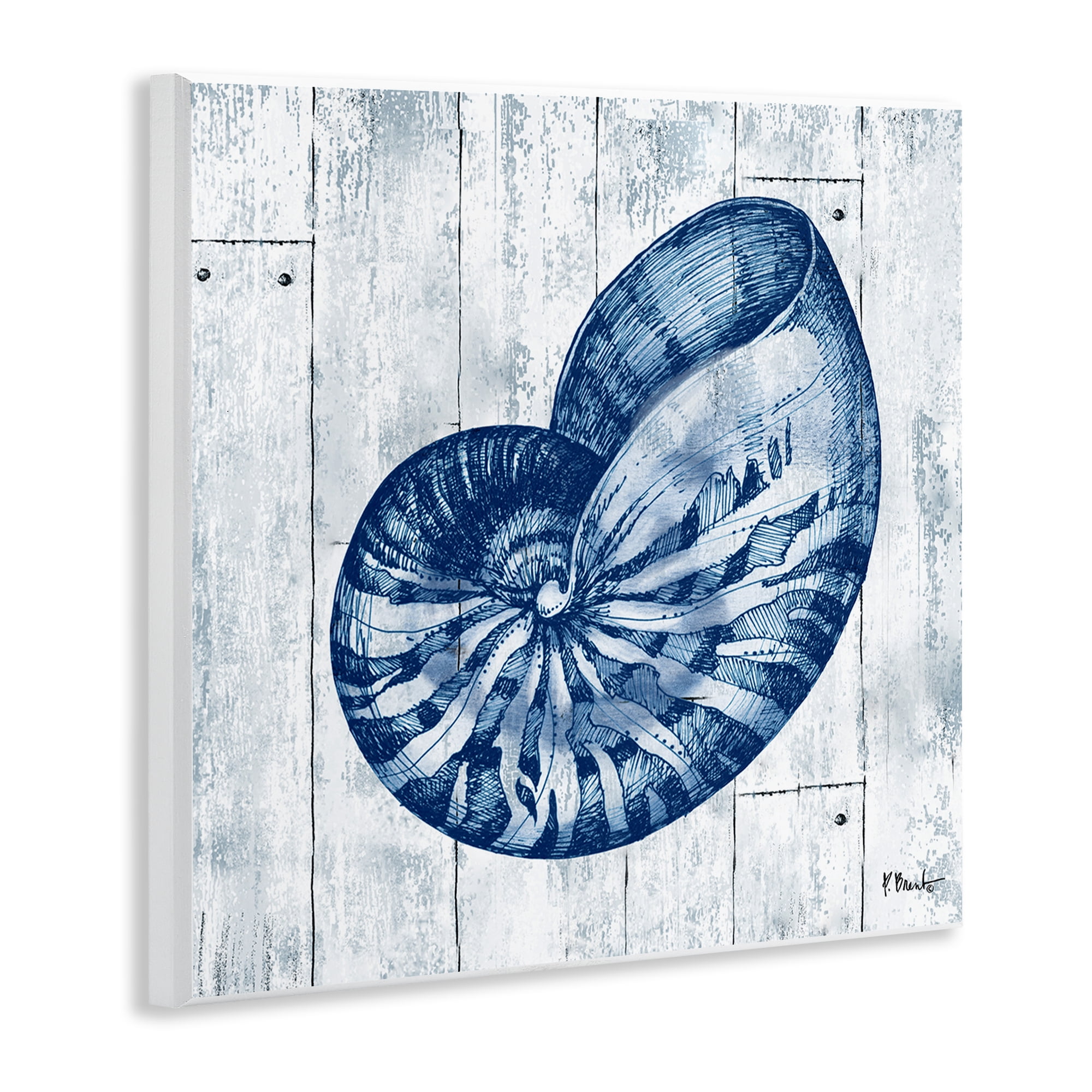 Stupell Industries Coastal Timberland Nautilus Wall Plaque Art, design by Paul Brent