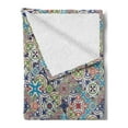 thumbnail image 2 of Moroccan Soft Flannel Fleece Throw Blanket, Complex Colorful Moroccan Tile Motifs Antique Floral Ornaments Design, Cozy Plush for Indoor and Outdoor Use, 70" x 90", Multicolor, by Ambesonne, 2 of 5