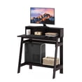 thumbnail image 2 of Furinno Simplistic 32-Inch Brown Computer Desk, Small Office Desk, Rectangular Home Office Desk with Shelf, Gaming Desk for Home Office, Bedroom, Study Room, Dark Mocha, 2 of 5