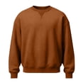 thumbnail image 4 of Mifsaly Men's Sweatshirts Crewneck Long Sleeve Pullover Tops Soft Comfortable Loose Fit Fall Winter Outfits Brown,M, 4 of 5