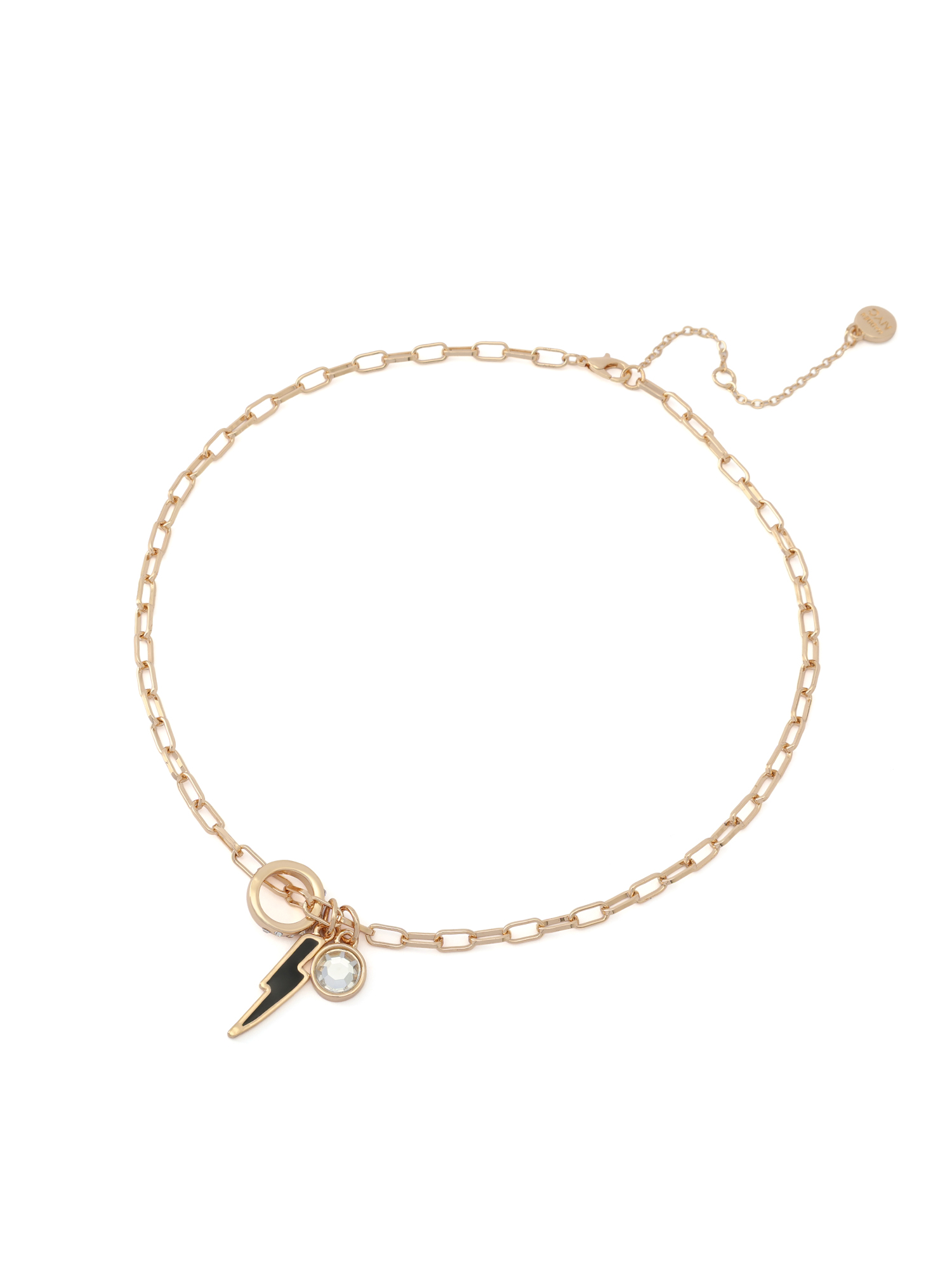Madden NYC Women's Fashion Gold-Tone Lightning Bolt Charm Pendant Necklace