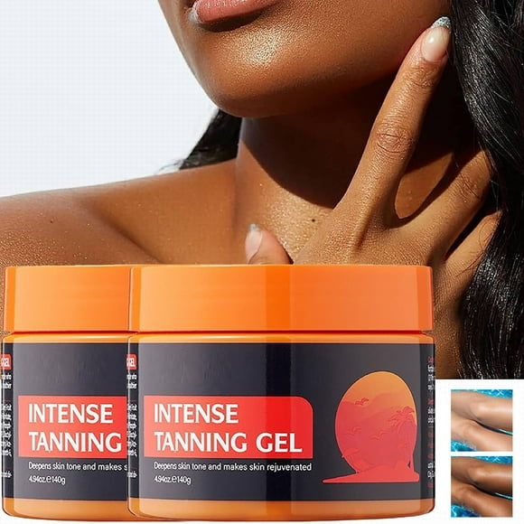 2PCS Bronze Glow Intensive Tanning Shimmer Gel, Deep, Darker Tan with Less Sun Exposure – Fast Absorbing, Hydrating, Water-Resistant Tanning Lotion for All Skin Types