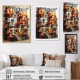thumbnail image 4 of Designart "Converging Creations I" Abstract Cubism Floater Framed Wall Art Living Room, 4 of 7