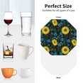 thumbnail image 4 of KLL Drink Coasters Set Octagon of 4,PU Leather Absorbent Coasters Set Decorative Coffee Cup Coasters Housewarming Gift for Home Decor-Sunflowers And Blue Flower, 4 of 5