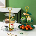 thumbnail image 3 of Kripyery 3 Tier Cupcake Stand Holder Golden Edged Cup Cake Dessert Tower Plastic Tiered Serving Tray Metal Rod Baby Shower Wedding Birthday Party Decoration, 3 of 8