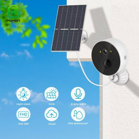 Security Cameras Wireless Outdoor, 3MP 1080P Flood Light Solar Cameras for Home Security, Home Camera with Colour Night Vision, PIR Human Detection, 2-Way Talk, IP66 Waterproof, SD Card/Cloud Storage