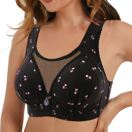 PEASKJP Nursing Bras Breathable Push Up Bra Deep V Plunge Underwire T-Shirt Bra Multiway 2 Cups Up Lingerie for Women Plus Size 38 Black