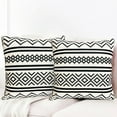 thumbnail image 2 of Decorative Throw Pillow Covers Set of 2 Black Pillow Covers 20x20 inch Throw Pillow Cases Linen Square Pillow Case,Farmhouse Outdoor Modern Boho Pillow Covers for Couch Sofa Living Room, 2 of 6