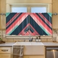 thumbnail image 2 of Yayeee Kitchen Curtains Tier Set of 2 Light Filtering 57"x36" Over Sink Window Panels, Pink Geometric, 2 of 7