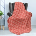 thumbnail image 4 of Deer Soft Flannel Fleece Throw Blanket, Heads in Laced Pattern Merry Christmas Theme Sketchy Drawn Animal, Cozy Plush for Indoor and Outdoor Use, 50" x 70", Beige and Vermillion, by Ambesonne, 4 of 5