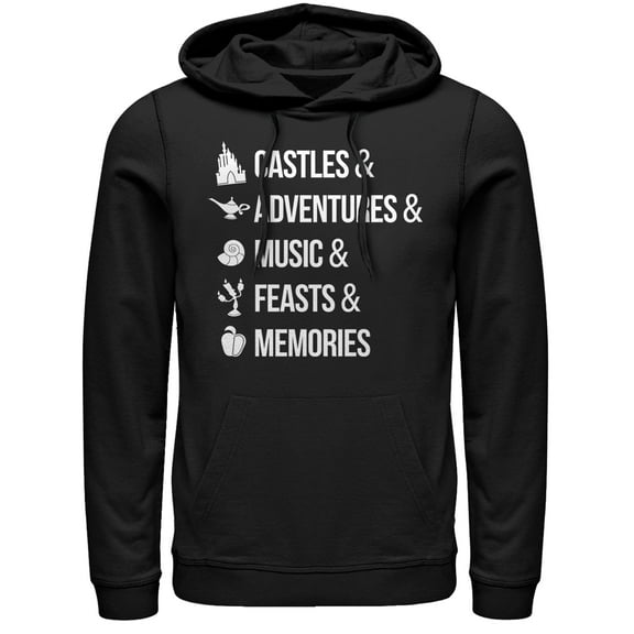 Men's Disney Princesses Magic Keywords  Pull Over Hoodie Black Medium