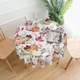 thumbnail image 2 of Fall Round Tablecloth 70 Inch, Pumpkin Maple Leaf Flower Decorative Tablecloths Stain Resistance Polyester Autumn Thanksgiving Table Cloth for Holiday Parties Kitchen Dining Indoor Outdoor, 2 of 6