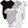 Hanes unisex-baby Ultimate Baby Flexy 5 Pack Short Sleeve Bodysuits