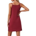 thumbnail image 3 of INSPIRE CHIC Women's Nightgown Modal Soft Spaghetti Strap Dress Crewneck Sleepwear M Red, 3 of 6