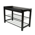 thumbnail image 4 of Danya B. Black Leatherette Entryway Shoe Storage Bench with Black Metal Frame, 4 of 11