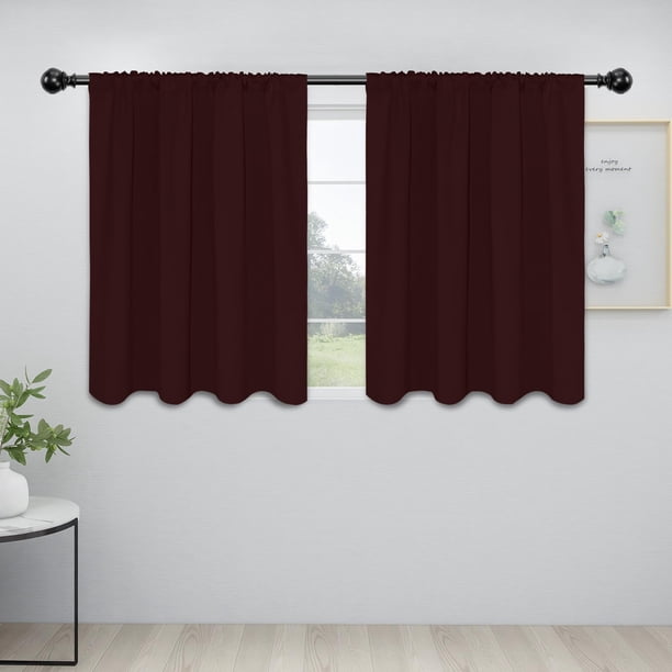 Cortinas Blackout con Ojales para Barra 42x36 cm Vino 2 Paneles