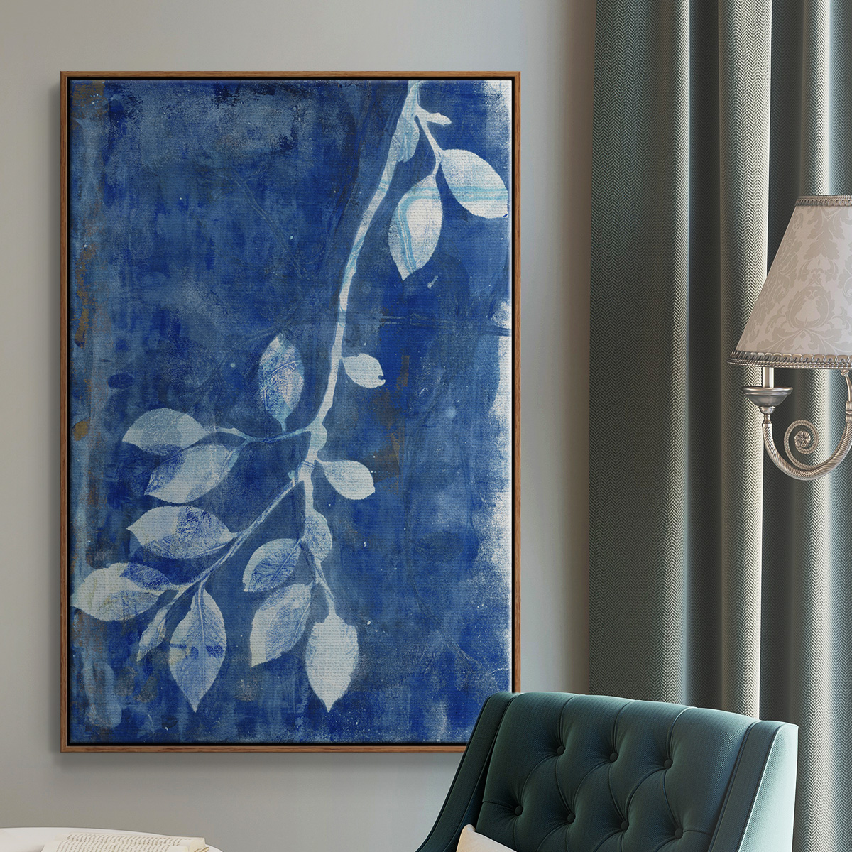 Branching Out XIX Framed Premium Gallery Wrapped Canvas - Ready to Hang - 25 x 37 - Walnut Floating Frame