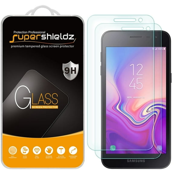 [2-Pack] Supershieldz for Samsung Galaxy J2 (Metro PCS) Tempered Glass Screen Protector, Anti-Scratch, Anti-Fingerprint, Bubble Free