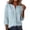 Sky Blue, variant on Stralyhd 3/4 Sleeve Tops for Women Summer Button Down Shirts Casual Dressy V Neck Top Loose Fit Vacation Henley Blouses Beige S