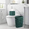 thumbnail image 6 of Wicker Trash Can & Square Tissue Box, Handwoven Waterproof Waste Basket with Handles, Wicker Home Set for Bedroom, Bathroom, Kitchen, Office, Balcony (Dark Green), 6 of 15
