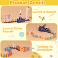 thumbnail image 5 of Sunforu 200PCS Domino Train Toy Set for Kid Age 3-8, Automatic Dominoes Building Stacking Toy with Rocket Launcher & Airplane, Montessori Educational Birthday Gift for Boy Girl, 5 of 9