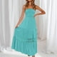 thumbnail image 5 of Vestido Sin Mangas Vestido de aleteo de mujer Vestido de patchwork bohemio Ahueca hacia fuera Vestido largo informal femenino Kuymtek Lago Azul M para Mujer, 5 of 7
