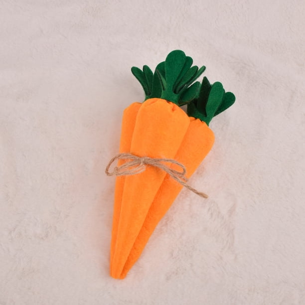 Juguete de zanahoria de Pascua, zanahoria de tela artificial para decoración de conejito, juguete de verduras de temporada, zanahoria fresca de granja no tejida para bandeja escalonada de cocina
