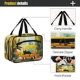 thumbnail image 4 of Travel Hanging Toiletry Bag with 4 Zipped Compartments Waterproof Makeup Accessories Spacious Cosmetic Bag Black Cat Lounging Medium, 4 of 9