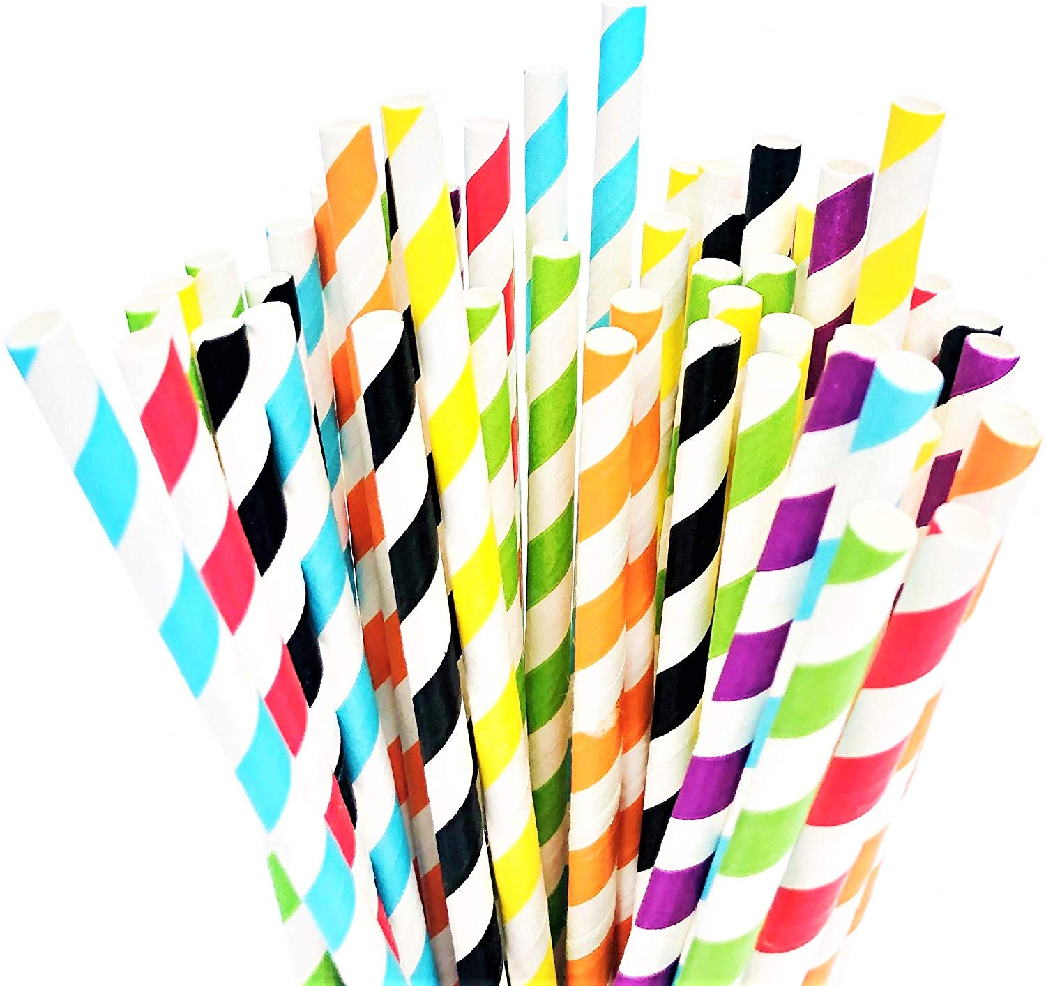 Biodegradable Paper Straws Bulk 350Pack EcoFriendly Set Rainbow