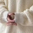 thumbnail image 6 of Ceisia Men's Solid Fuzzy Crew Neck Long Sleeve Knit Sweater Casual Warm Winter Pullover Top Gift, 6 of 7